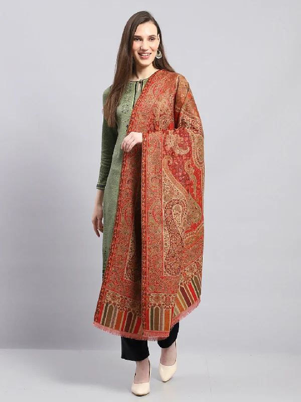 Women Multicolor Self Design Shawl