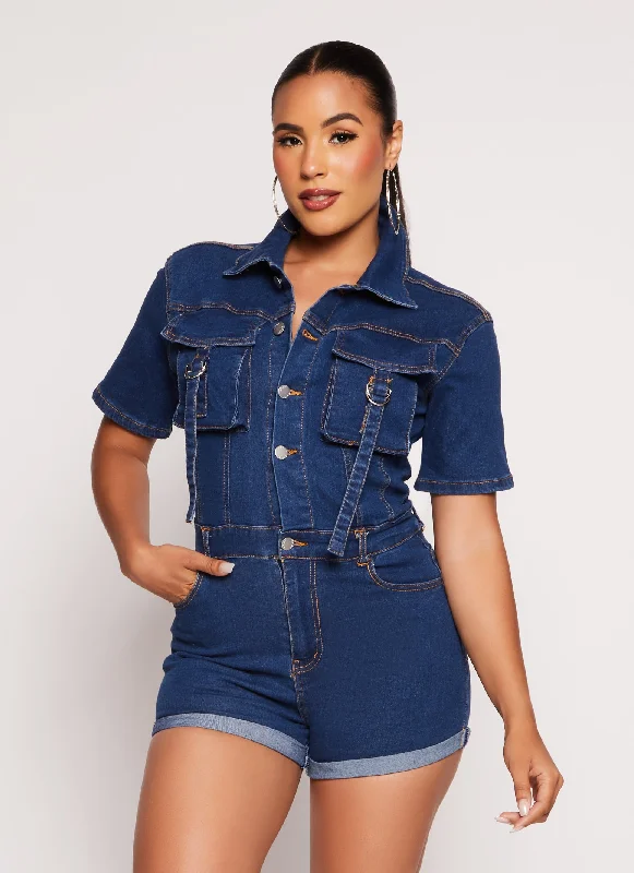 Daisy Denim Utility Romper