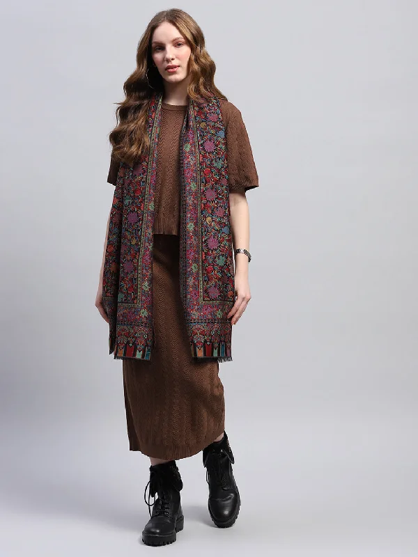 Women Multicolor Self Design Stole