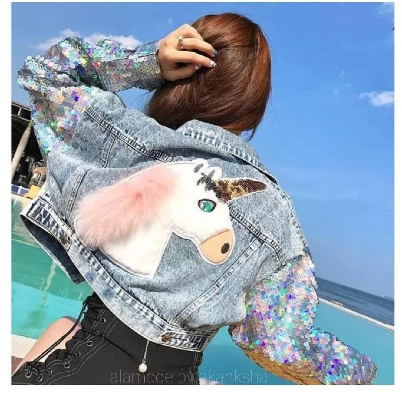 Statement Sequined Unicorn Jacket