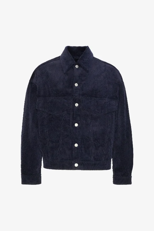 LOOSE CORDUROY JACKET NAVY