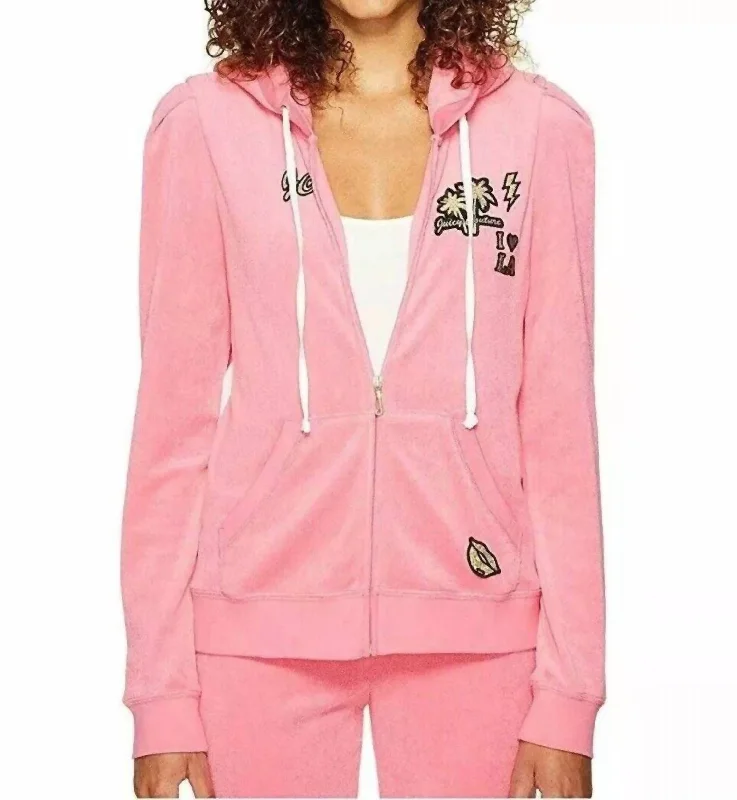 Black Label Venice Beach Puff Sleeves Jacket In Pink