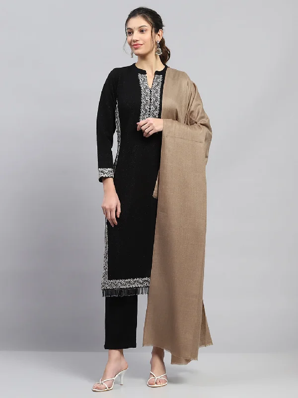 Women Beige Solid Reversible Shawl