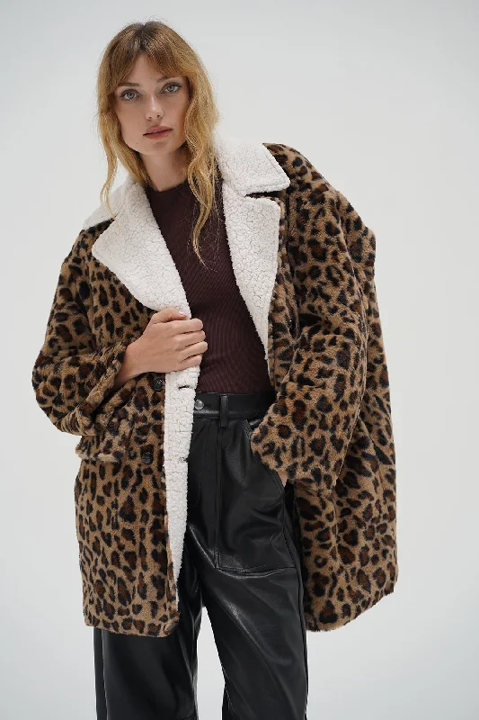 Rana Faux Leopard Jacket - Leopard Print