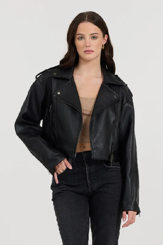 Black Leather Moto Jacket