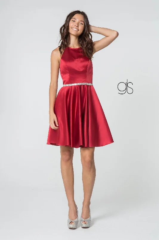 Formal Satin Short Dress Cocktail