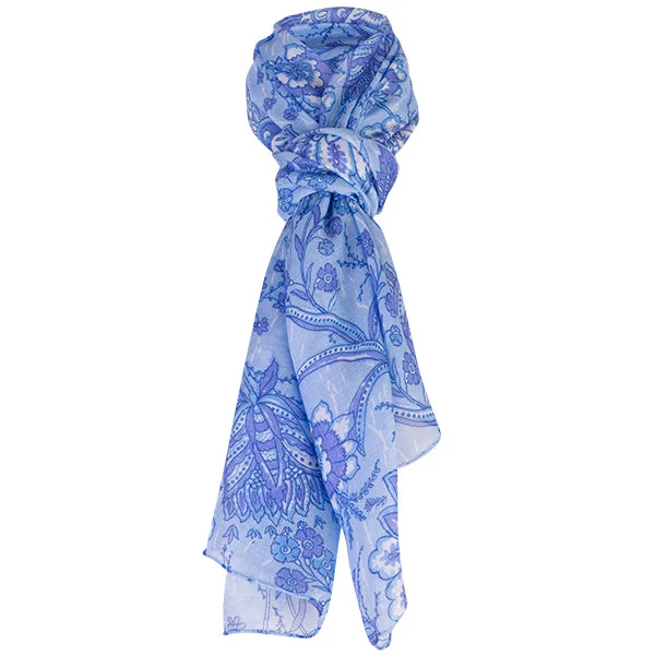 Printed Modal Cashmere Scarf in Batik Floral