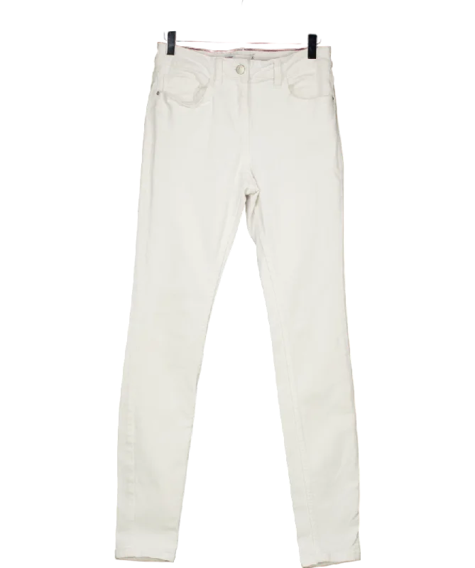 Next White Skinny Mid Rise Jeans Long UK 8