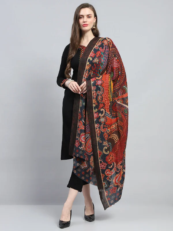 Women Multicolor Self Design Reversible Shawl