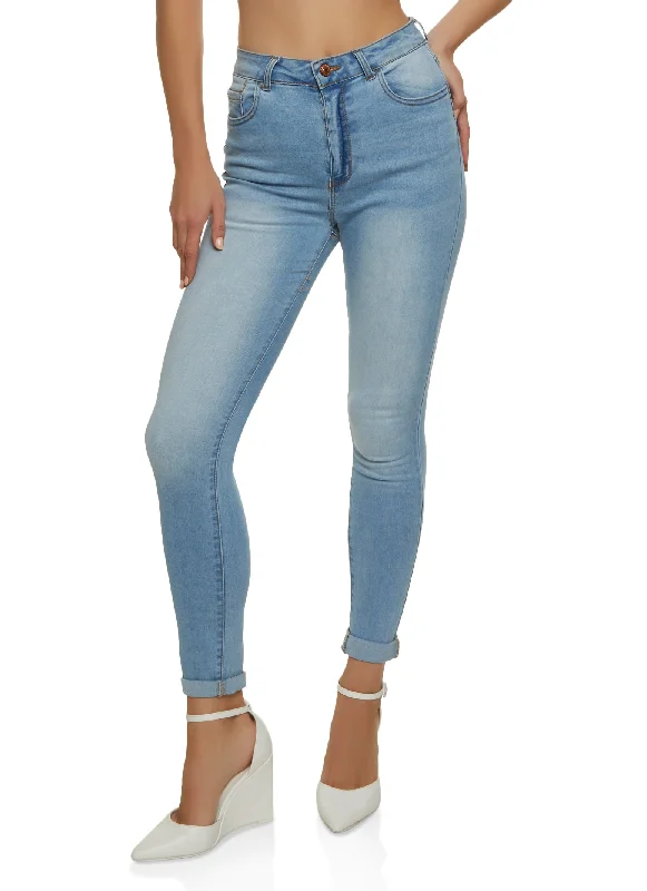 WAX Whiskered Rolled Cuff Skinny Jeans