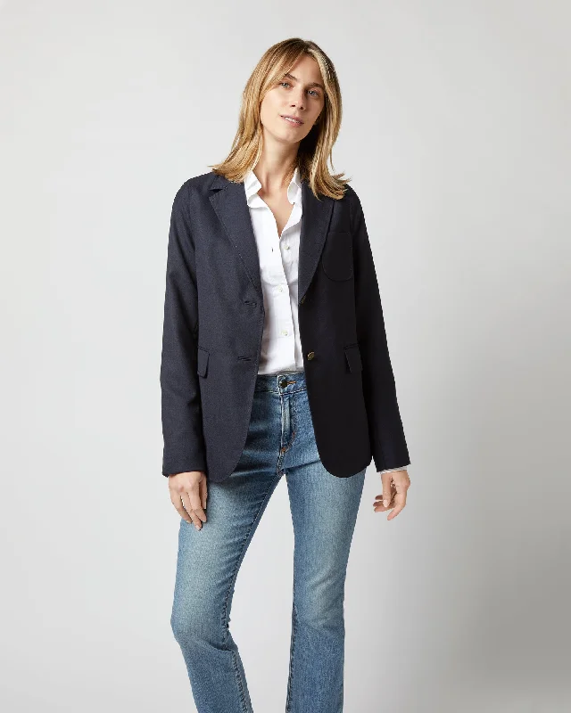 Ghost Blazer in Navy High-Twist