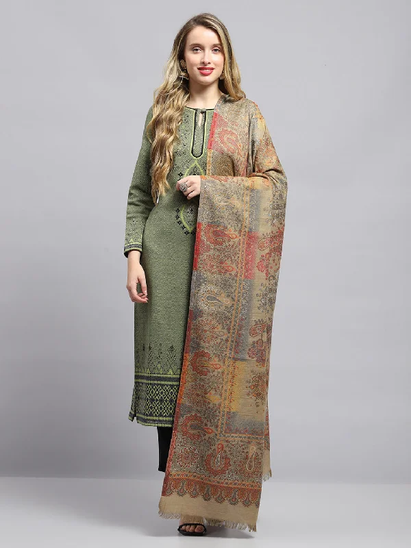 Women Beige Self Design Shawl