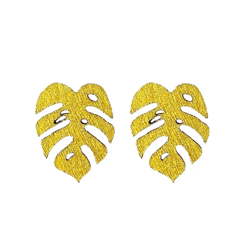 Medium Monstera Studs