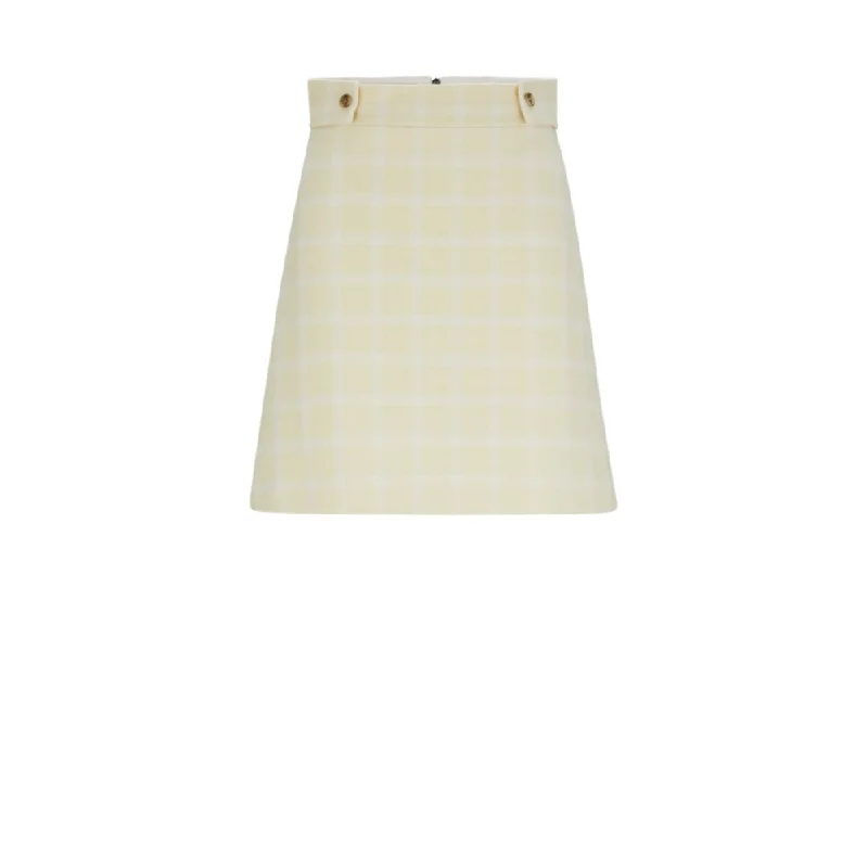 A-line skirt in Italian checked fabric