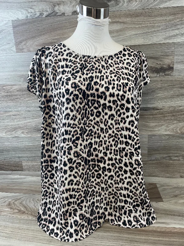 Animal Print Top Short Sleeve Philosophy, Size Large