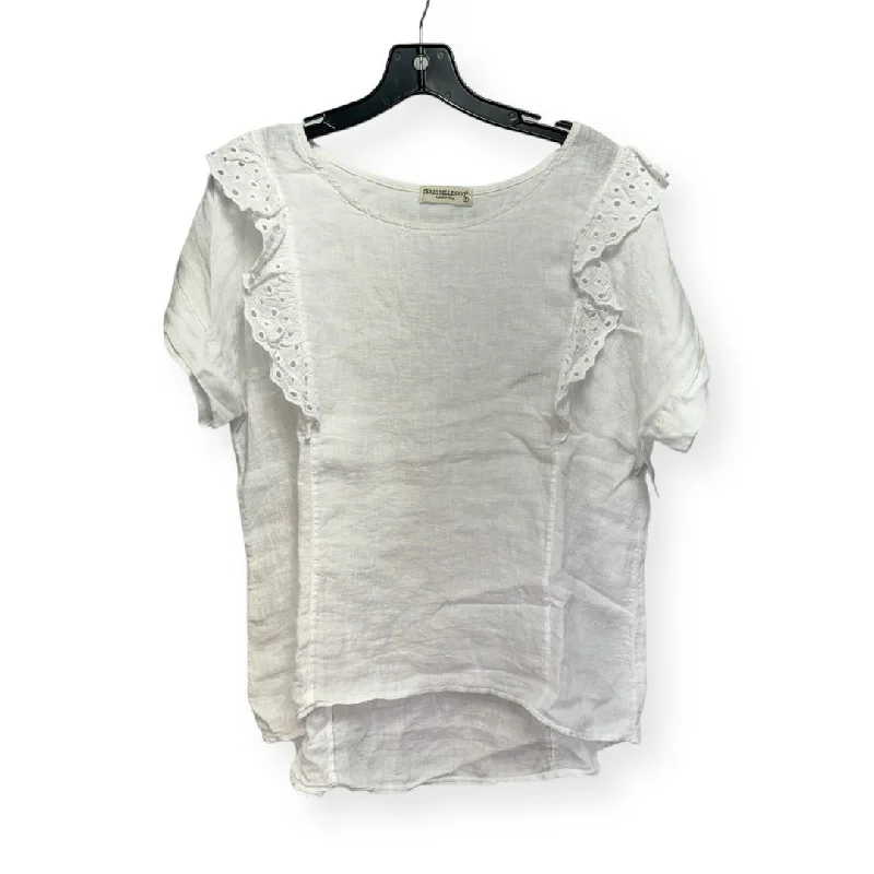 Linen White Top Short Sleeve Terzo Millenio, Size S