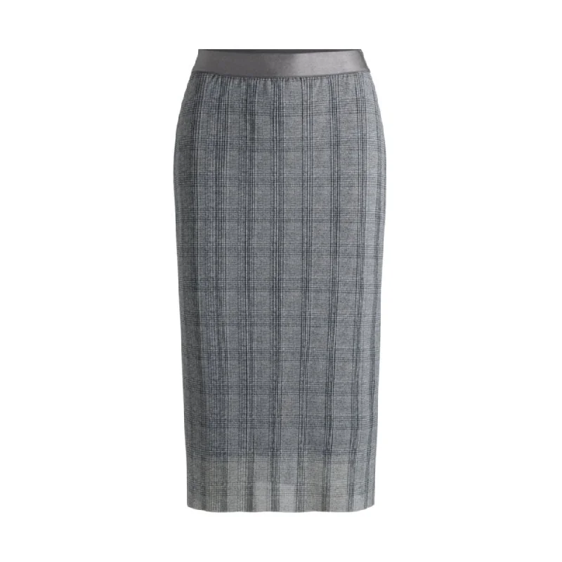 Stretch-tulle slim-fit skirt with seasonal print