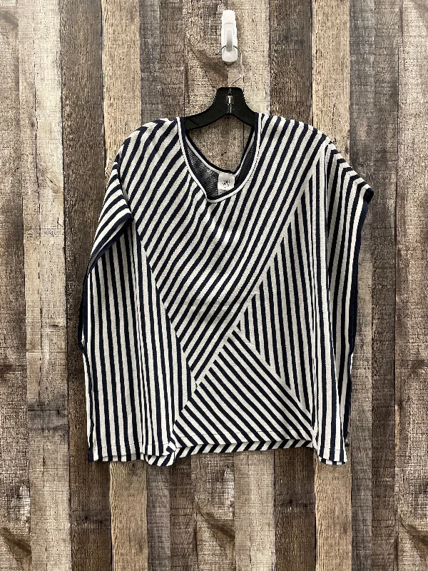 Striped Pattern Top Short Sleeve Cabi, Size M