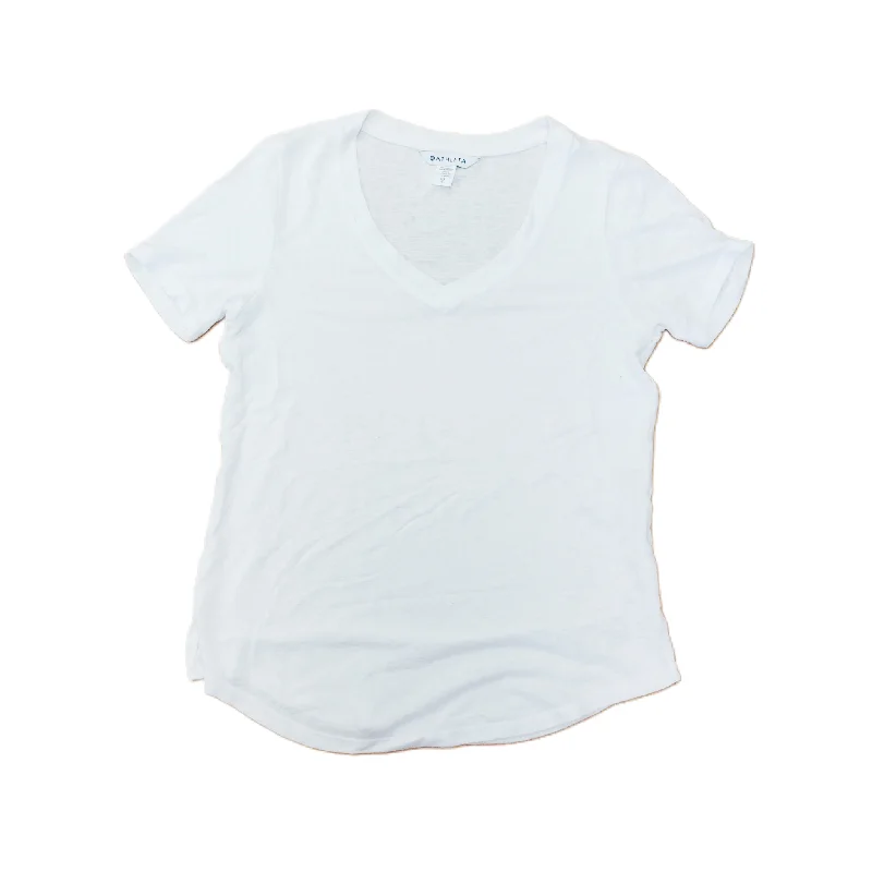 White Top Short Sleeve Basic By Athleta, Size: Xs