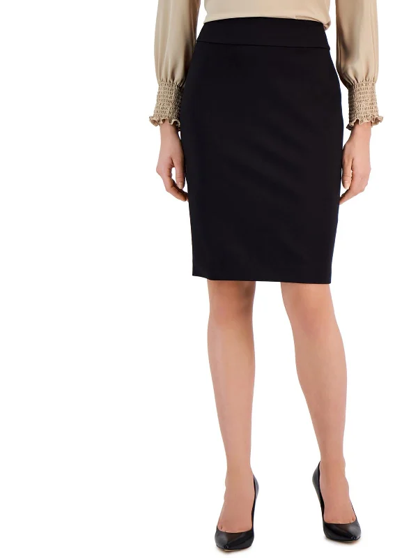 Womens Knit Midi Pencil Skirt