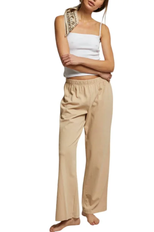 Adele Supima Cotton Pants In Sand Dune