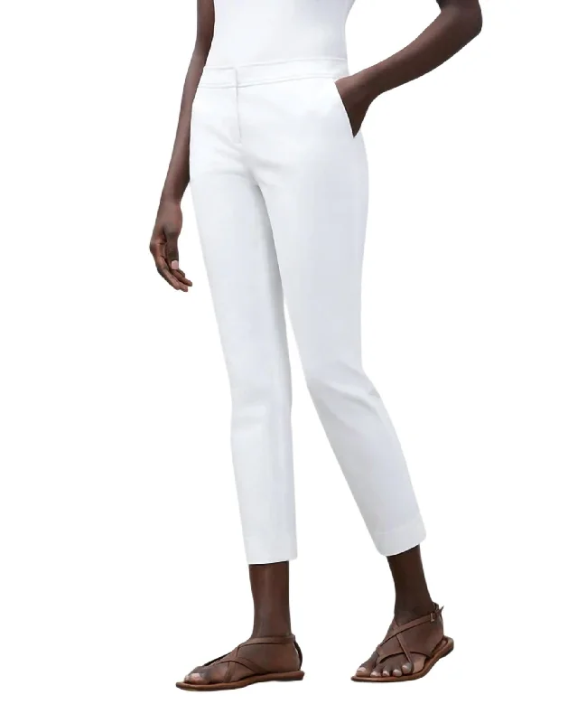 Manhattan Slim Ankle Pant In White