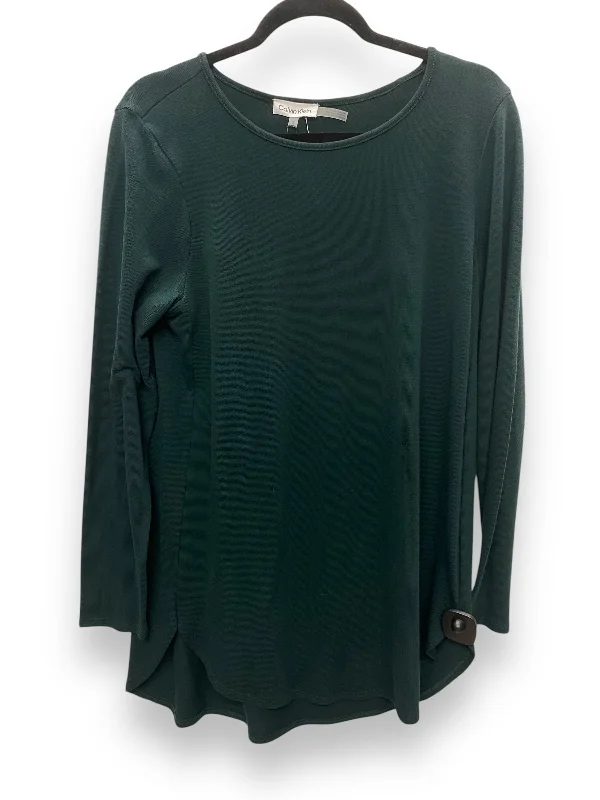 Top Long Sleeve Basic By Calvin Klein In Green, Size: M