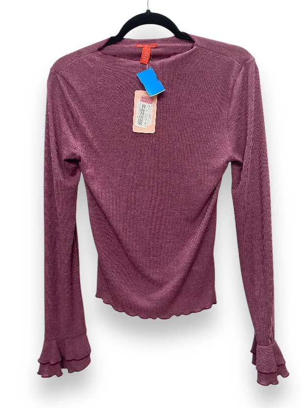 Top Long Sleeve Basic By Chelsea And Violet In Purple, Size: S