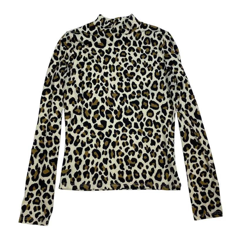 Top Long Sleeve Basic By Gaze In Animal Print, Size: Xs