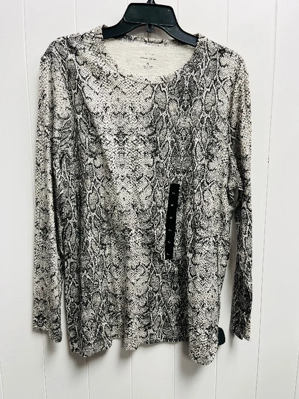 Top Long Sleeve By Banana Republic In Black & Grey, Size: Xl