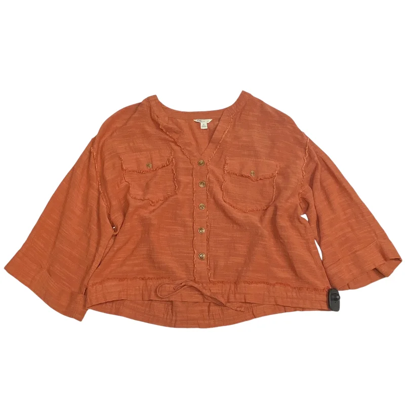 Top Long Sleeve By Cato In Orange, Size: S