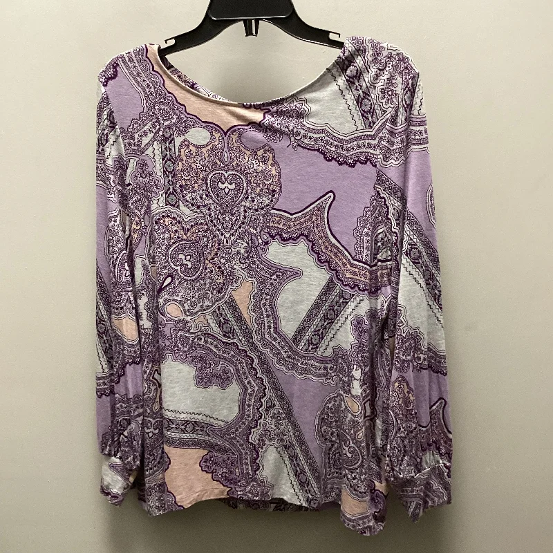 Top Long Sleeve By Chicos In Purple, Size: L