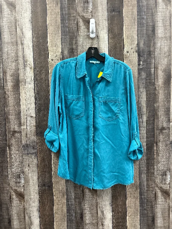 Top Long Sleeve By Chicos In Teal, Size: M