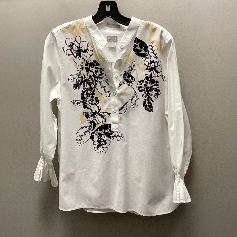 Top Long Sleeve By Chicos In White, Size: S