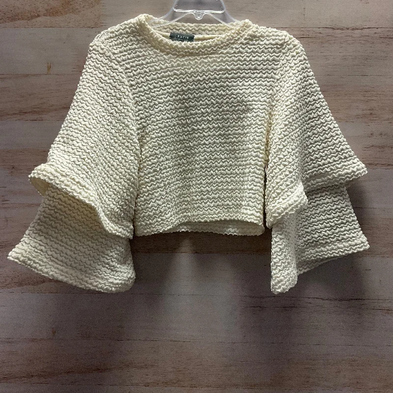 Top Long Sleeve By Garfield And Marks In Cream, Size: S