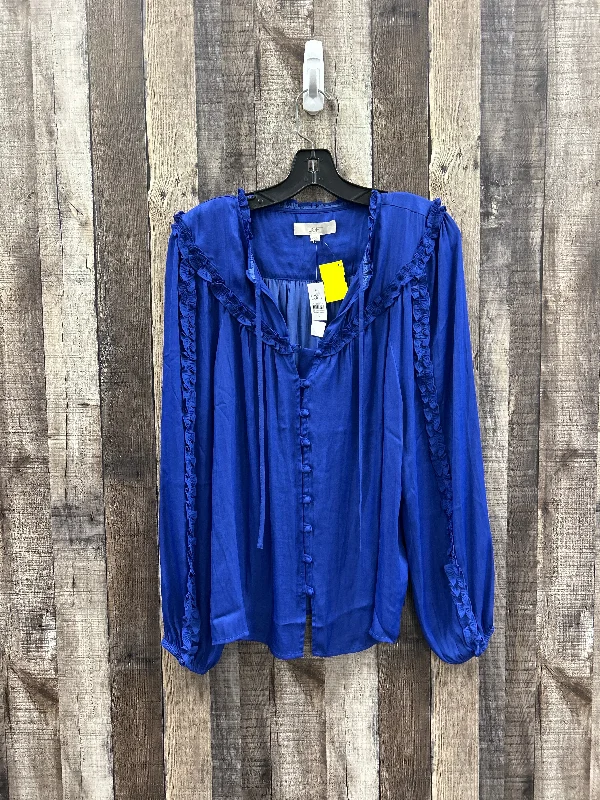 Top Long Sleeve By Loft In Blue, Size: L