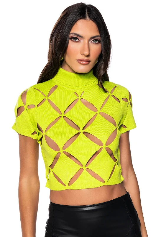 PARALLEL DIMENSIONS CROPPED SWEATER